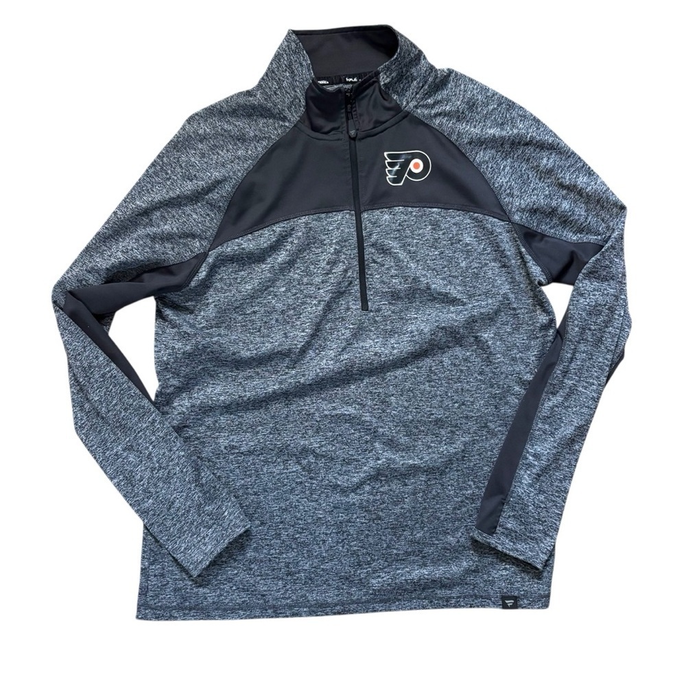 Fanatics Gray & Black Philadelphia Flyers Quarter-Zip Pullover